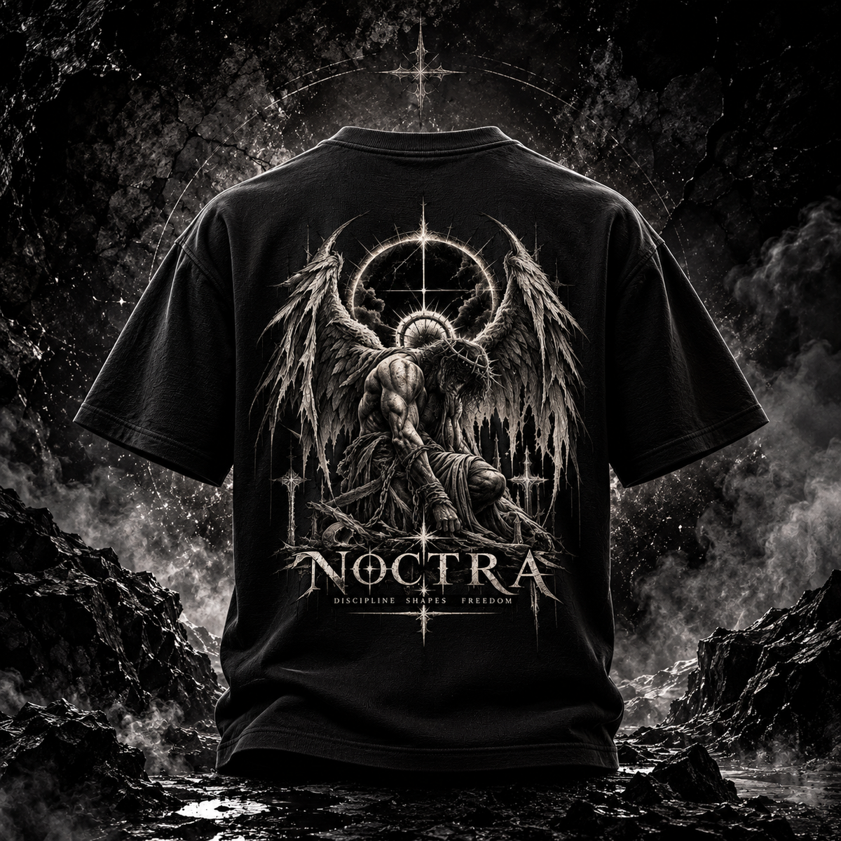NOCTRA THE FALLEN — Heavyweight Oversized Graphic Tee