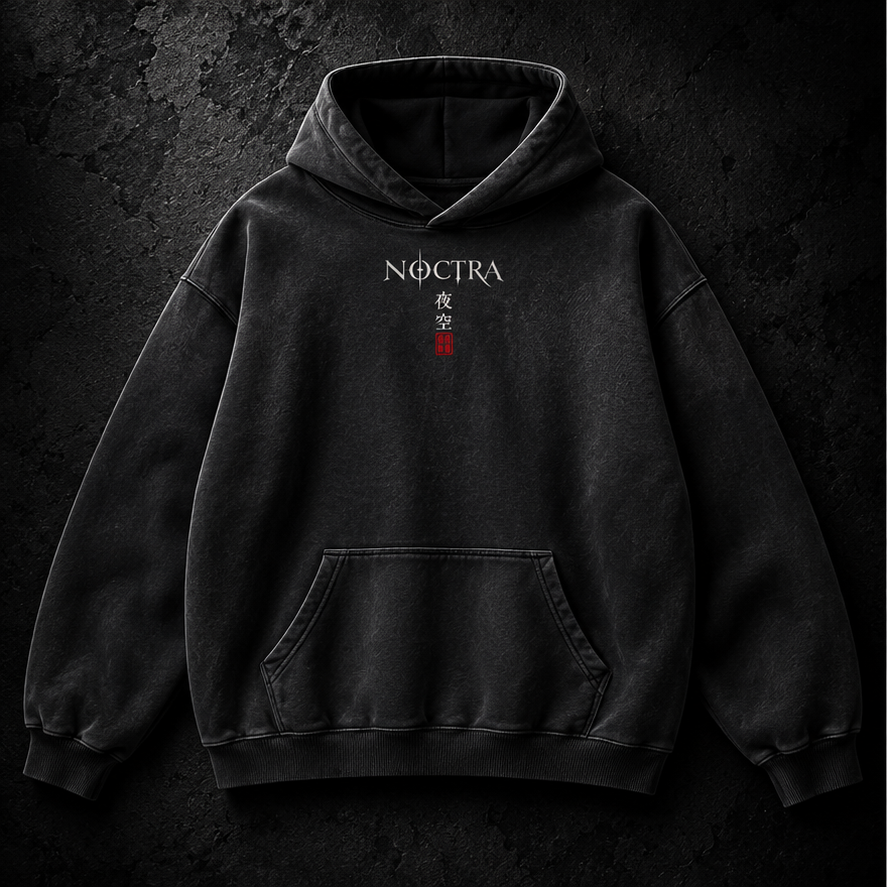 NOCTRA REVENANT — Heavyweight Washed Graphic Hoodie