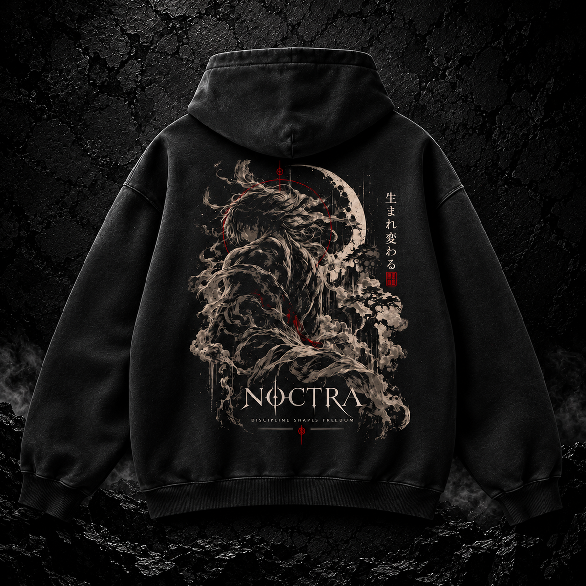 NOCTRA REVENANT — Heavyweight Washed Graphic Hoodie